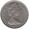 Монета. Соломоновы острова. 20 центов 1977 год.