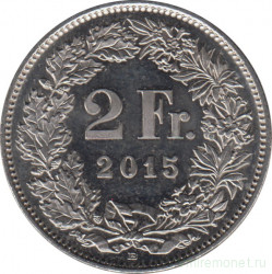 Монета. Швейцария. 2 франка 2015 год.