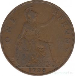Монета. Великобритания. 1 пенни 1928 год.