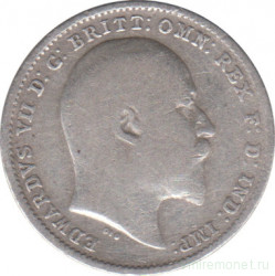 Монета. Великобритания. 3 пенса 1909 год.