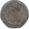 Монета. Великобритания. 50 пенсов 2011 год. XXX летние олимпийские игры Лондон 2012. Пятиборье. ав.
