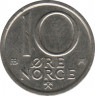  Монета. Норвегия. 10 эре 1986 год. рев.
