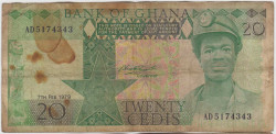 Банкнота. Гана. 20 седи 1979 год.