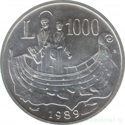 Монета. Сан-Марино. 1000 лир 1989 год. 16 веков истории Сан-Марино.