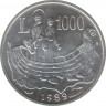 Монета. Сан-Марино. 1000 лир 1989 год. 16 веков истории Сан-Марино. ав.