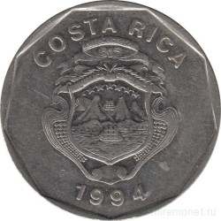 Монета. Коста-Рика. 20 колонов 1994 год.