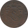 Монета. Бельгия. 2 сантима 1862 год. (des Belges). ав.