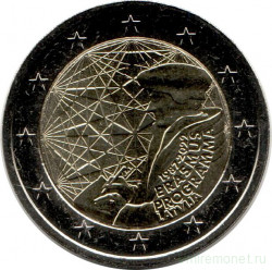 Монета. Латвия. 2 евро 2022 год. 35 лет программе Эразмус.
