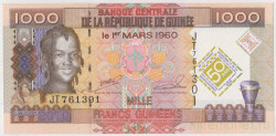Банкнота. Гвинея. 1000 франков 2010 год.