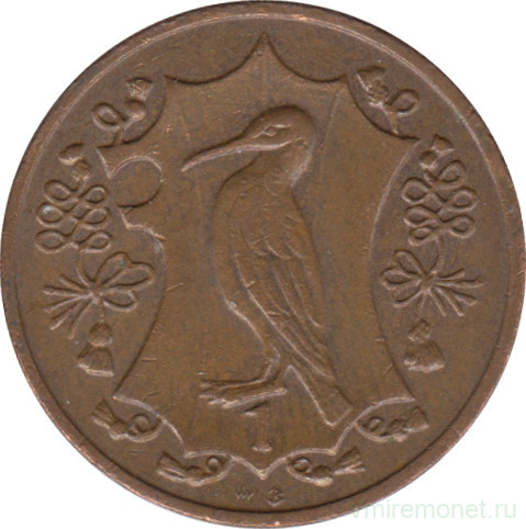 Монета. Остров Мэн. 1 пенни 1987 год. (AB).