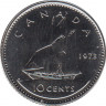 Монета. Канада. 10 центов 1973 год. ав.