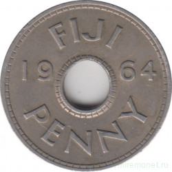 Монета. Фиджи. 1 пенни 1964 год.