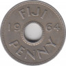 Монета. Фиджи. 1 пенни 1964 год. ав.