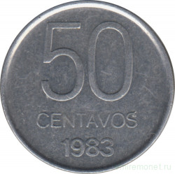 Монета. Аргентина. 50 сентаво 1983 год.