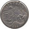 Монета. Эфиопия. 25 сантимов 2012 год. ав.