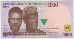 Банкнота. Нигерия. 1000 найр 2013 год. Тип 36i.