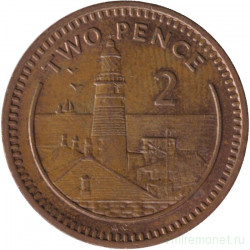Монета. Гибралтар. 2 пенса 1988 год. АC.