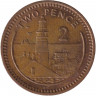 Монета. Гибралтар. 2 пенса 1988 год. АC.