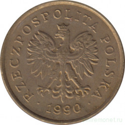 Монета. Польша. 5 грошей 1990 год.