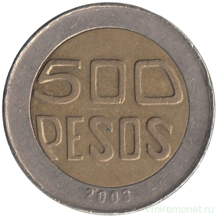 Монета. Колумбия. 500 песо 2003 год. 