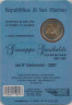 Аверс. Монета. Сан-Марино. 2 евро 2007 год. 200 лет со дня рождения Джузеппе Гарибальди. (Буклет, коинкарта).