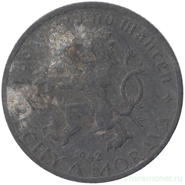 Монета. Богемия и Моравия. 50 геллеров 1942 год. 