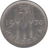 Монета. Родезия. 2 1/2 цента 1970 год. ав.