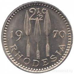 Монета. Родезия. 2 1/2 цента 1970 год.