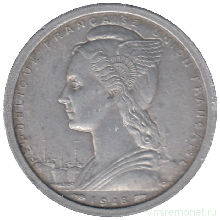 Монета. Французская Экваториальная Африка. 2 франка 1948 год.