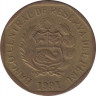 Монета. Перу. 10 сентимо 1991 год. ав.