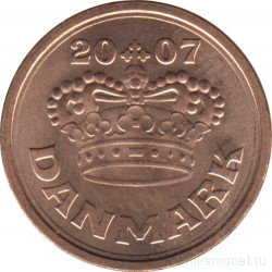 Монета. Дания. 50 эре 2007 год.