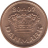 Монета. Дания. 50 эре 2007 год. ав.