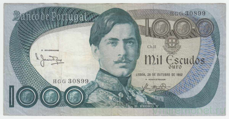 Банкнота. Португалия. 1000 эскудо 1982 год. Тип 175e (2).