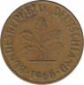 Монета. ФРГ. 10 пфеннигов 1966 год. Монетный двор - Гамбург (J). ав.
