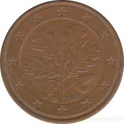 Монета. Германия. 5 центов 2009 год (D).