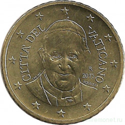 Монета. Ватикан. 50 центов 2015 год.