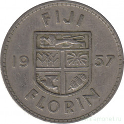 Монета. Фиджи. 1 флорин 1957 год.