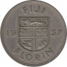Монета. Фиджи. 1 флорин 1957 год. ав.