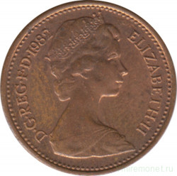 Монета. Великобритания. 1/2 пенни 1982 год.