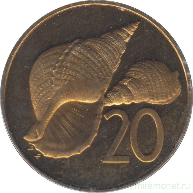 Монета. Острова Кука. 20 центов 1976 год.