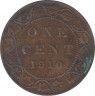 Монета. Канада. 1 цент 1910 год. ав.