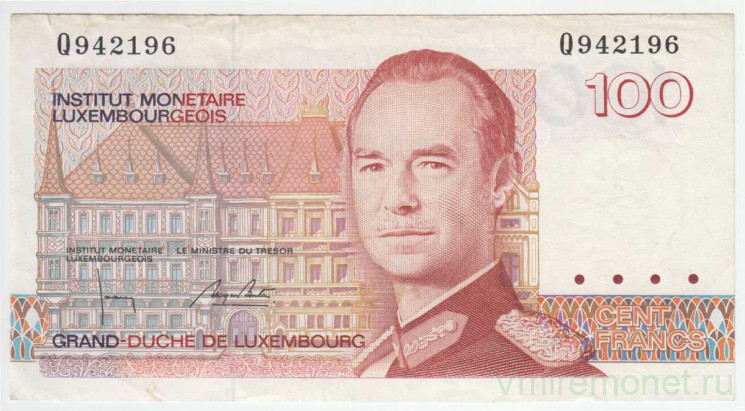 Банкнота. Люксембург. 100 франков 1993 год. Тип 58b.