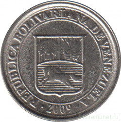 Монета. Венесуэла. 10 сентимо 2009 год.
