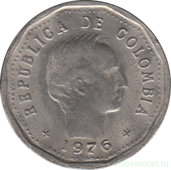 Монета. Колумбия. 50 сентаво 1976 год.