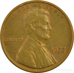 Монета. США. 1 цент 1977 год.
