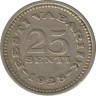 Монета. Эстония. 25 сентов 1928 год. ав.