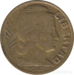 Монета. Аргентина. 5 сентаво 1946 год.