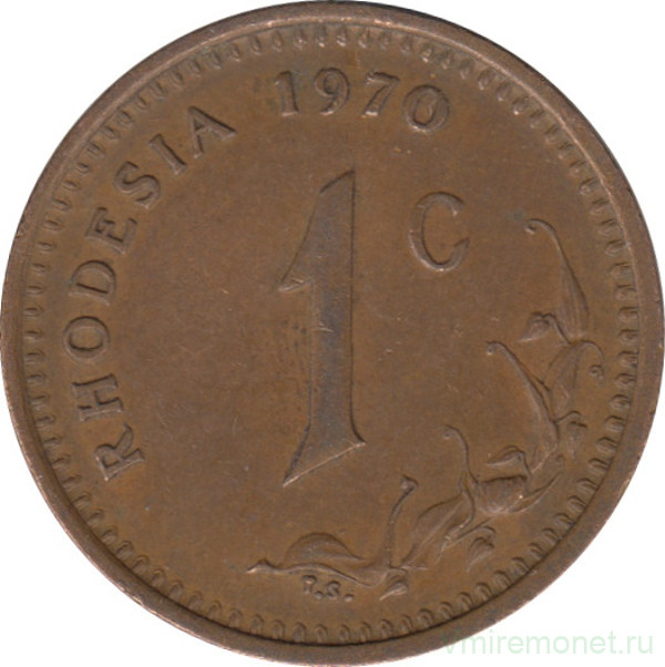 Монета. Родезия. 1 цент 1970 год.