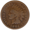 Монета. США. 1 цент 1884 год. Монета. США. 1 цент 1884 год.