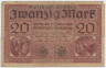 Банкнота. Кредитный билет. Германия. Германская империя (1871-1918). 20 марок 1918 год. ав.